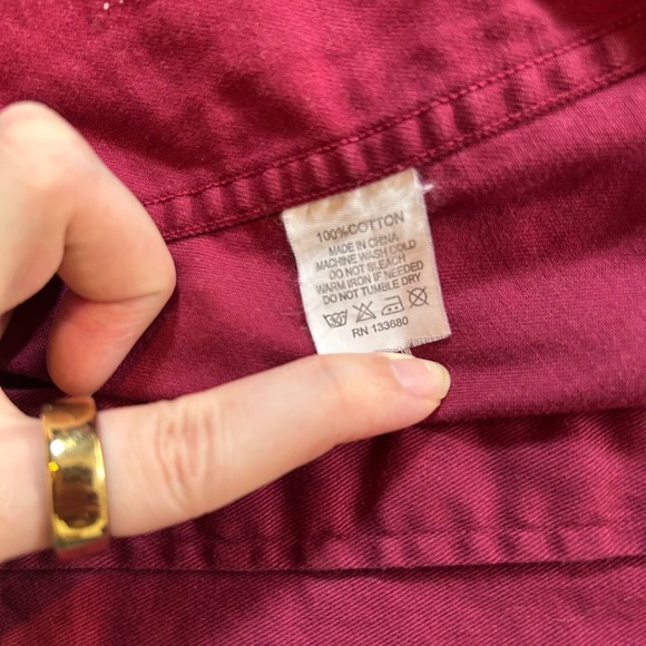 King Ranch Button Down Shirt Western Style Casual Top Long Sleeve Mens Large Red - Picture 4 of 10